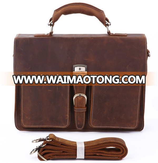 7164 New Model Men's Executive Bag Briefcase Hight Quality Portfolio Leather Business Bag